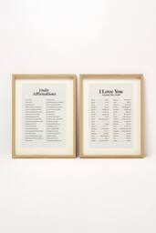 Homescapes Affirmations Wall Art, 30 x 40cm, Set of 2 in Beige - Size: 30 x 40 cm - thumbnail 1