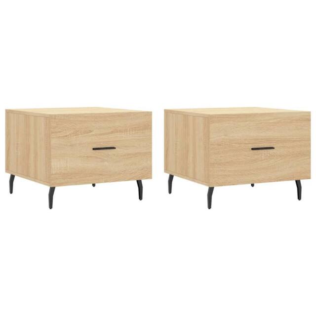 Berkfield Home Coffee Tables 2 pcs Sonoma Oak 50x50x40 cm Engineered Wood in Brown - Size: 50 x 50 x 40 cm - image 1