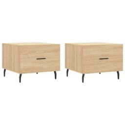 Berkfield Home Coffee Tables 2 pcs Sonoma Oak 50x50x40 cm Engineered Wood in Brown - Size: 50 x 50 x 40 cm - thumbnail 1
