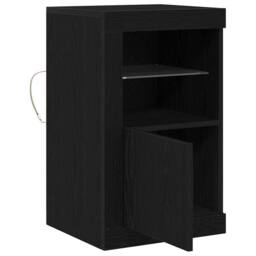 Berkfield Home Side Cabinets with LED Lights 2 pcs Black Oak 41x37x67 cm - Size: 41 x 37 x 67 cm - thumbnail 7
