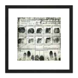 Artery8 Al Capone's Finger Record Mafia 8X8 Inch Square Wooden Framed Wall Art Print Picture with Mount in Black - thumbnail 1
