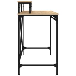Berkfield Home Desk Sonoma Oak 100x50x90 cm Engineered Wood & Iron in Brown - Size: 100 x 50 x 90 cm - thumbnail 6