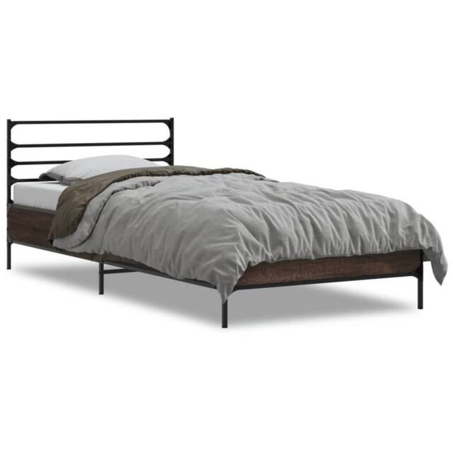 Berkfield Home Bed Frame without Mattress Brown Oak 90x200 cm - image 1