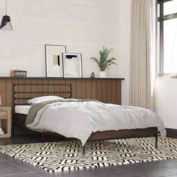 Berkfield Home Bed Frame without Mattress Brown Oak 90x200 cm - thumbnail 2