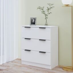 Berkfield Home Sideboard White 60x30x70 cm Engineered Wood - Size: 60 x 30 x 70 cm - thumbnail 3