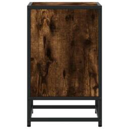 Berkfield Home Bedside Cabinet Smoked Oak 40x31x50 cm Engineered Wood & Metal in Brown - Size: 40 x 31 x 50 cm - thumbnail 6