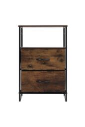 H&O Direct 3-Tiers Medieval-Inspired Wooden Storage Cabinet with Shelf in Brown - thumbnail 3