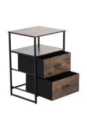 H&O Direct 3-Tiers Medieval-Inspired Wooden Storage Cabinet with Shelf in Brown - thumbnail 4
