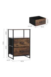 H&O Direct 3-Tiers Medieval-Inspired Wooden Storage Cabinet with Shelf in Brown - thumbnail 6