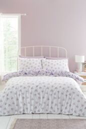 Catherine Lansfield Isadora Floral Reversible Duvet Cover Set in Lilac - Size: King - thumbnail 2
