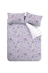 Catherine Lansfield Isadora Floral Reversible Duvet Cover Set in Lilac - Size: King - thumbnail 5