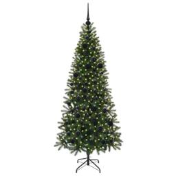 Berkfield Home Elegant Artificial Christmas Tree with 300 LEDs Green 180 cm PE a - thumbnail 1
