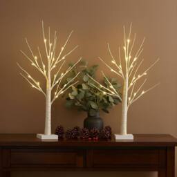 Neo Set of 2 LED Pre Lit Twig Tree Lights 60cm Birch Tree in Warm White - thumbnail 3