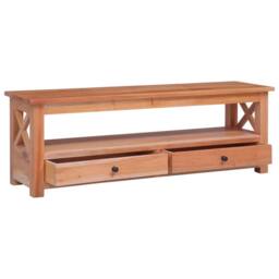 Berkfield Home TV Cabinet 120x30x40 cm Solid Mahogany Wood in Brown - Size: 120 x 30 x 40 cm - thumbnail 1
