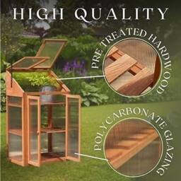Marco Paul Mini Cold Frame Greenhouse in Beige - thumbnail 4