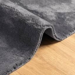 Berkfield Home Rug Short Pile Soft & Washable Anthracite 140x200 cm in Dark Grey - Size: 100 cm diameter - thumbnail 6
