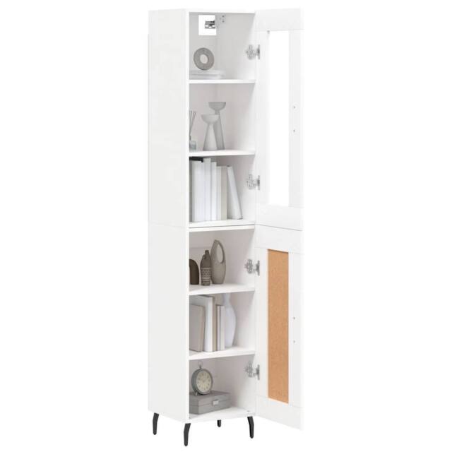 Berkfield Home Highboard White 34.5x34x180 cm Engineered Wood - image 1