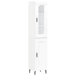 Berkfield Home Highboard White 34.5x34x180 cm Engineered Wood - thumbnail 3