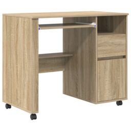 Berkfield Home Sonoma Oak Desk Sonoma Oak Engineered Wood Medium Sonoma Oak Desk in Brown - thumbnail 2