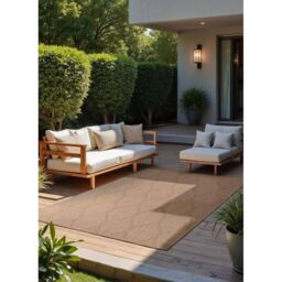 THE RUGS Liora Reversible Rug - Indoor Outdoor Trellis Flat Woven Low Pile in Beige - Size: 160 cm x 230 cm - thumbnail 7