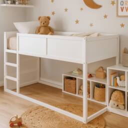 Aspire Hideout Reversible Midsleeper Wooden Children's Bed Frame in White - Size: Single - thumbnail 1