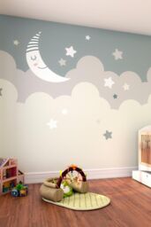 Origin Murals Nighttime Children's Sky Wall Mural - Size: W350 cm x H280 cm - thumbnail 1