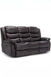 More4Homes Seattle Electric Recliner Bonded Leather 1+3 Seater Sofa Set in Brown - thumbnail 2
