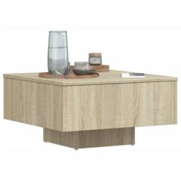Berkfield Home Coffee Table Sonoma Oak 60x60x31.5 cm Engineered Wood in Light Brown - thumbnail 4