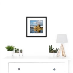 Artery8 Iliff Eilean Donan Castle Kyle Lochalsh Scotland Photo 8X8 Inch Square Wooden Framed Wall Art Print Picture with Mount in Black - thumbnail 2