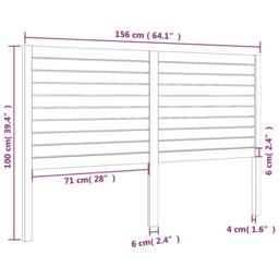 Berkfield Home Bed Headboard Black 156x4x100 cm Solid Wood Pine - Size: 156 x 4 x 100 cm - thumbnail 6