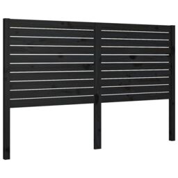 Berkfield Home Bed Headboard Black 156x4x100 cm Solid Wood Pine - Size: 156 x 4 x 100 cm - thumbnail 2