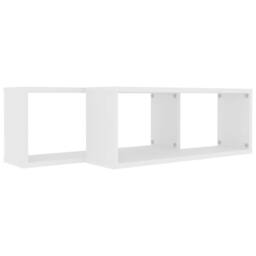 Berkfield Home Wall Cube Shelf 2 pcs White 60x15x23 cm Engineered Wood - Size: 60 x 15 x 23 cm - thumbnail 7