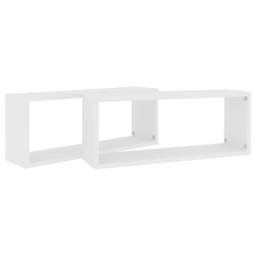 Berkfield Home Wall Cube Shelf 2 pcs White 60x15x23 cm Engineered Wood - Size: 60 x 15 x 23 cm - thumbnail 8