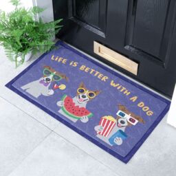 Artsy Mats Life Is Better With A Dog Doormat (70 x 40cm) in White - Size: 40 cm x 70 cm