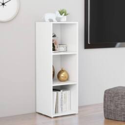 Berkfield Home TV Cabinet White 107x35x37 cm Engineered Wood - Size: 107 x 35 x 37 cm - thumbnail 4
