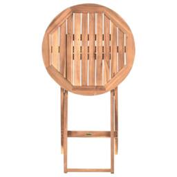 Wyld and Coco 3-Piece Folding Bistro Set - Solid Acacia Wood Brown - thumbnail 6