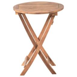 Wyld and Coco 3-Piece Folding Bistro Set - Solid Acacia Wood Brown - thumbnail 5