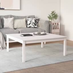 Berkfield Home Beautiful Coffee Table White 100x100x40 cm Solid Wood Pine - Size: 100 x 100 x 40 cm - thumbnail 4