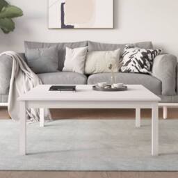 Berkfield Home Beautiful Coffee Table White 100x100x40 cm Solid Wood Pine - Size: 100 x 100 x 40 cm - thumbnail 2