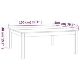Berkfield Home Beautiful Coffee Table White 100x100x40 cm Solid Wood Pine - Size: 100 x 100 x 40 cm - thumbnail 7