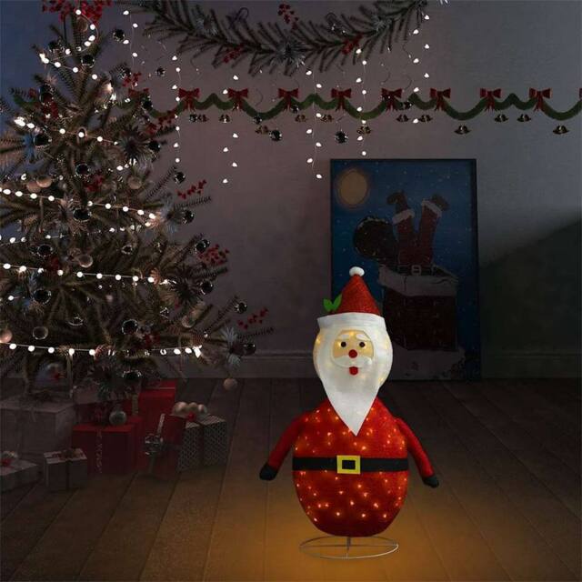 Berkfield Home Durable Decorative Christmas Santa Claus Figure LED Luxury Fabric 60cm - image 1
