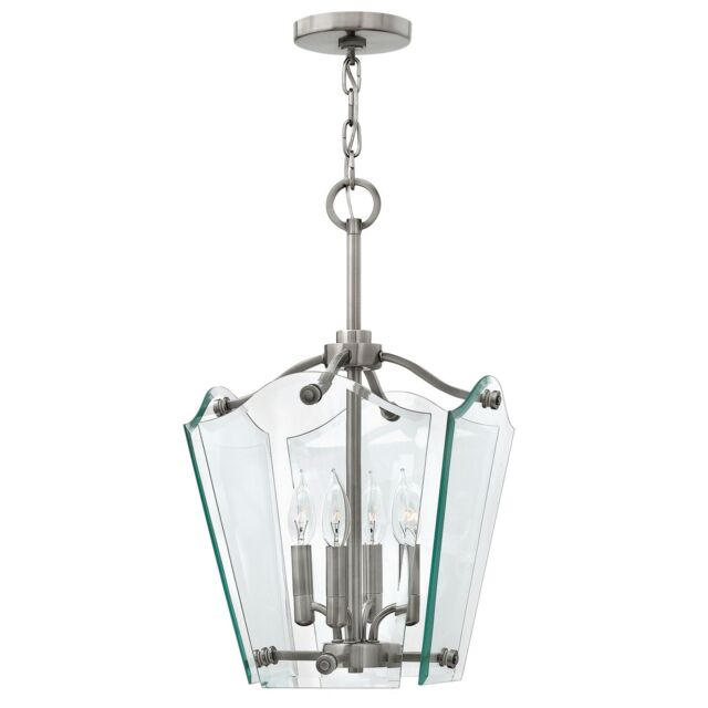 Loops 4 Bulb Ceiling Pendant Light Fitting Polished Antique Nickel LED E14 60W Bulb in Metallics