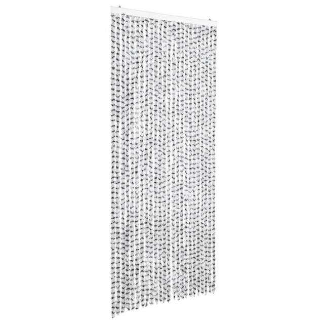 Berkfield Home Insect Curtain Light & Dark Grey 100x220 cm Chenille - image 1