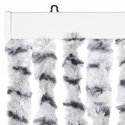 Berkfield Home Insect Curtain Light & Dark Grey 100x220 cm Chenille - thumbnail 4