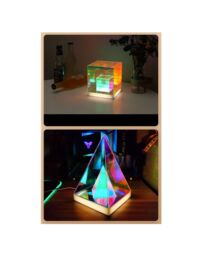 Obasyhig Acrylic 3D Colorful Cube & Triangle Night Light with 3 Colors - Size: 20 inches - thumbnail 4