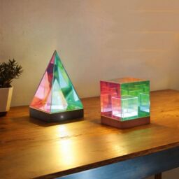 Obasyhig Acrylic 3D Colorful Cube & Triangle Night Light with 3 Colors - Size: 20 inches - thumbnail 2