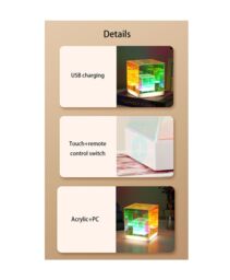Obasyhig Acrylic 3D Colorful Cube & Triangle Night Light with 3 Colors - Size: 20 inches - thumbnail 5