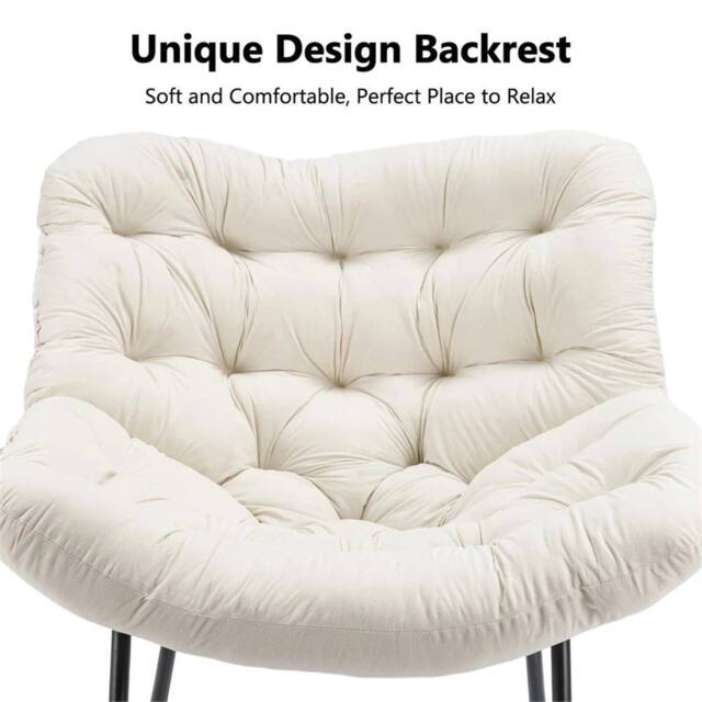 Kelvenix White Garden Rocking Chair - Rattan Wicker Egg Chair - image 1