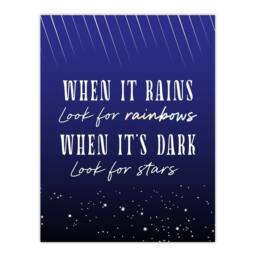 "Artery8 When It's Dark Look For Stars Oscar Wilde Quote Wall Art Print in Blue - Size: W12"" x H16""" - thumbnail 1