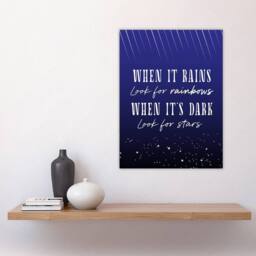 "Artery8 When It's Dark Look For Stars Oscar Wilde Quote Wall Art Print in Blue - Size: W12"" x H16""" - thumbnail 4